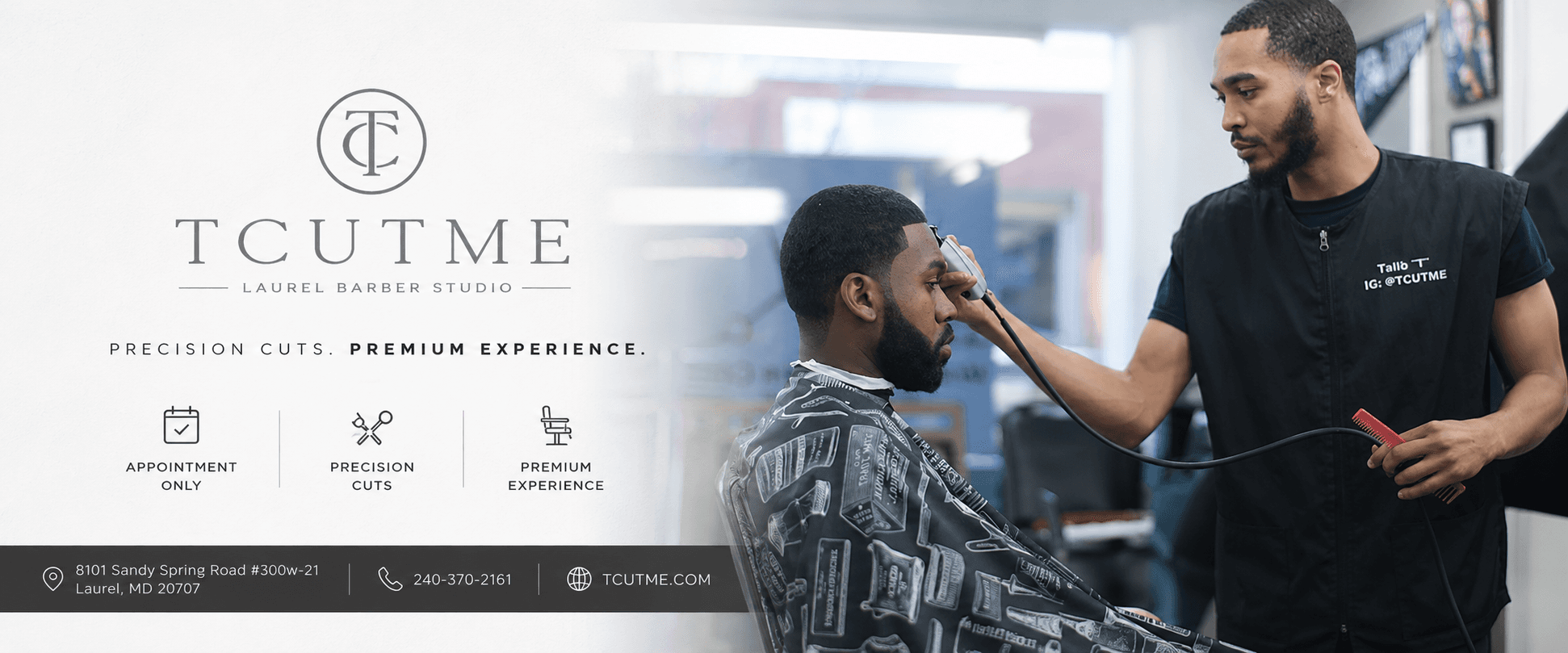 TCUTME Barber Studio — Laurel Barber Studio, Precision Cuts. Premium Experience.